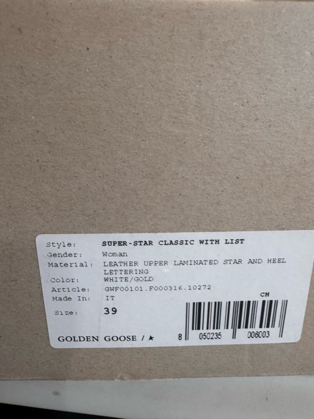 Golden Goose White and Gold Super-Star Classic Sneakers - Picture 5 of 5